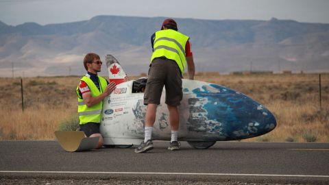 The bike Blue Nose competed this year at the World Human Powered Speed Challenge, which takes place on a very flat 5-mile stretch of public highway.