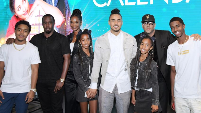 Justin Dior Combs, Sean "Diddy" Combs, Kim Porter, D'Lila Star Combs, Jessie James Combs, Quincy Brown, Al B. Sure! and  Christian Casey Combs attend "The Holiday Calendar" Special Screening Los Angeles at NETFLIX Icon Building on October 30, 2018 in Los Angeles, California. (Photo by Charley Gallay/Getty Images for Netflix)