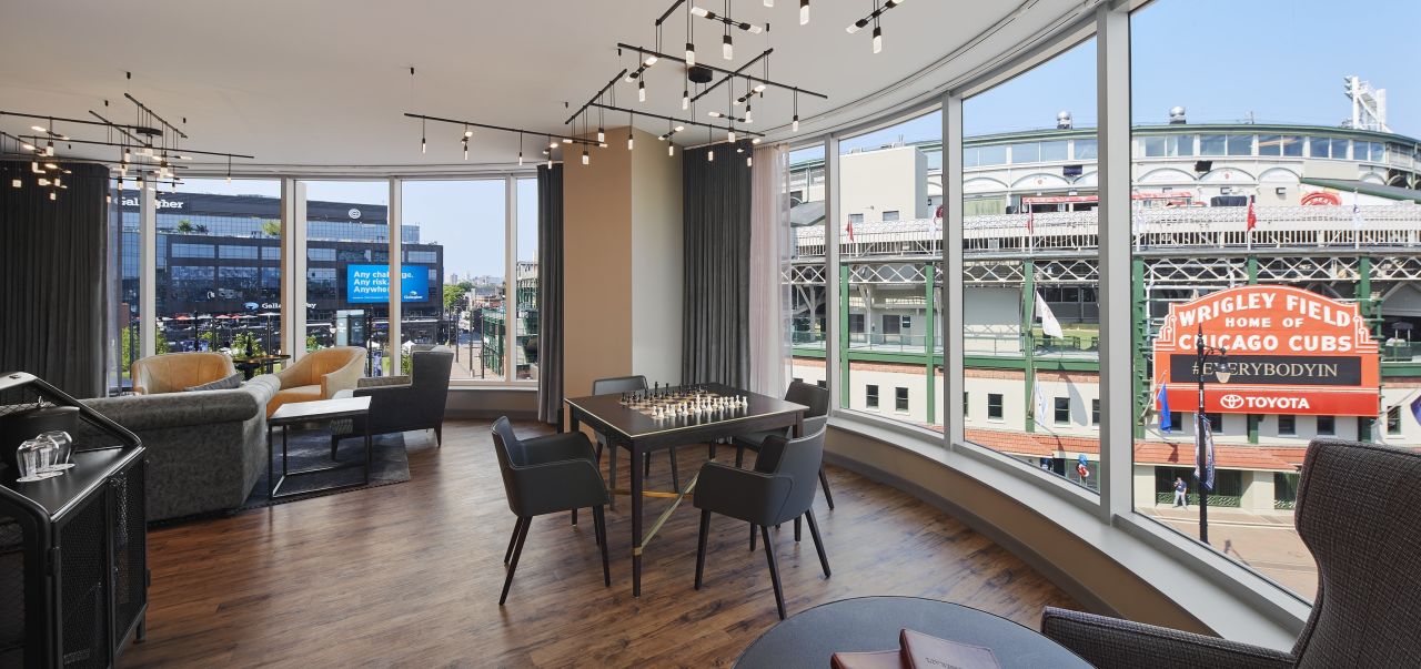 <strong>A baseball dream: </strong>Chicago's Hotel Zachary offers an exclusive package complete with a view of Wrigley Field and an opportunity to throw the first pitch.