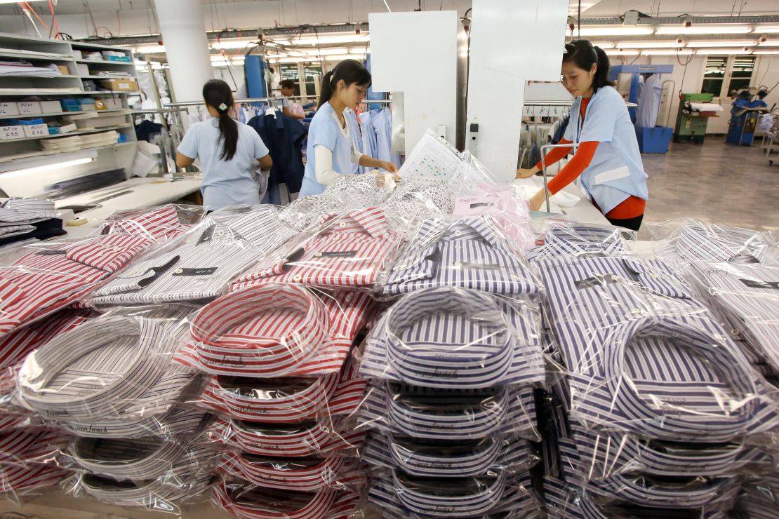 Workers arranging shirts at a factory in Hanoi, Vietnam in 2014. Trade tensions have accelerated the shift of manufacturing from China to countries in Southeast Asia, where labor is cheaper.