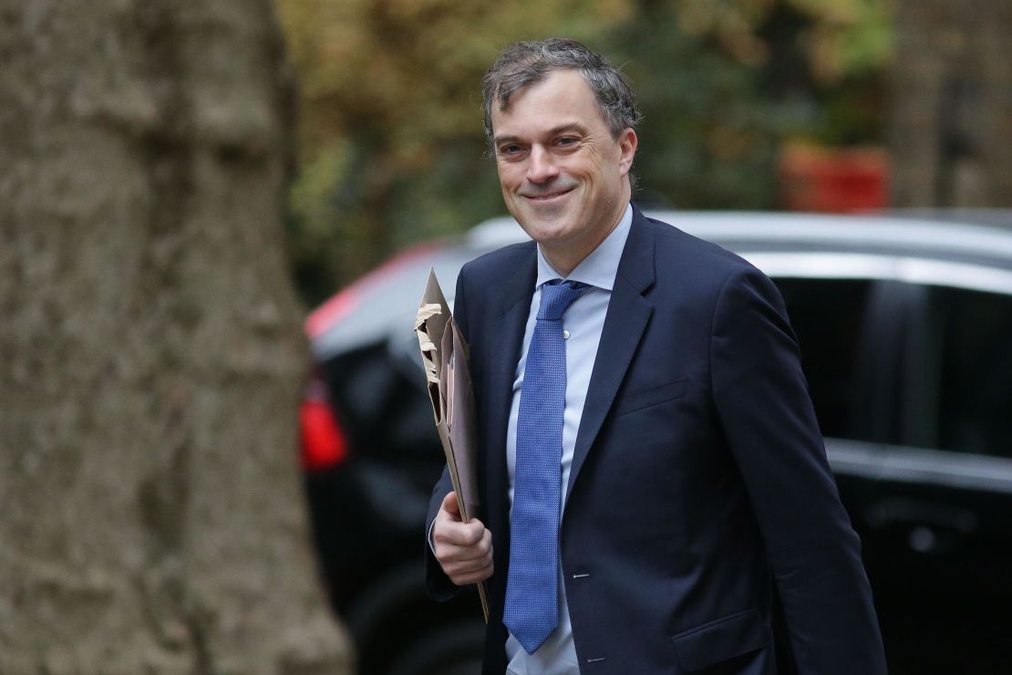 Conservative Party chief whip Julian Smith arrives at Downing Street on Friday.