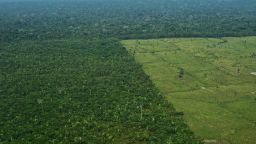 Aerial view of deforestation in the Western Amazon region of Brazil on September 22, 2017. 
Parts of the Western Amazon rainforest have suffered some of the heaviest deforestion in the Amazon as a whole, with figures puting it at a third higher than last year. Illegal logging has been hard to police in a country in economic crisis.  / AFP PHOTO / CARL DE SOUZA / TO GO WITH AFP STORY by PAULA RAMON        (Photo credit should read CARL DE SOUZA/AFP/Getty Images)