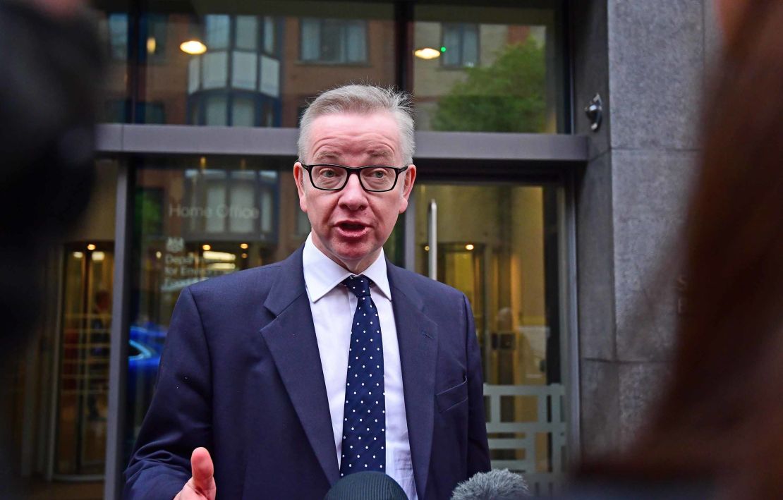 Environment Secretary Michael Gove speaks Friday outside the Department for Environment, Food and Rural Affairs in London.