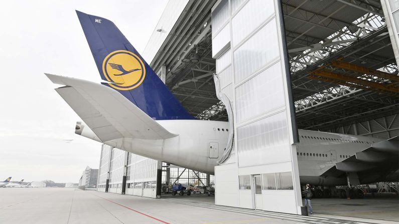 <strong>Custom-made doors: </strong>Design firm Butzbach is behind the hangar's new custom-made doors which close snugly around the A380's tail. 