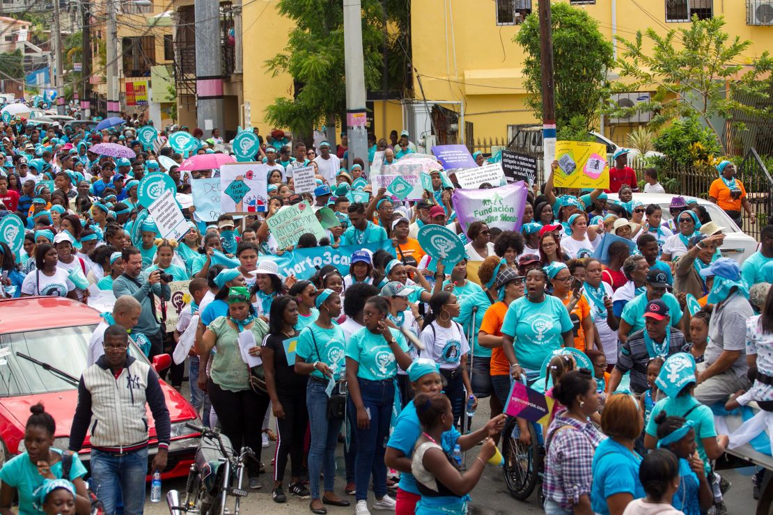 Thousands march in Santo Domingo in July, calling for the decriminalization of abortion in the Dominican Republic.