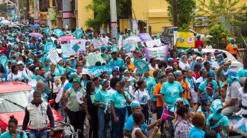 Thousands march in Santo Domingo in July, calling for the decriminalization of abortion in the Dominican Republic.
