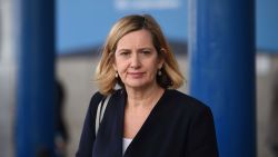 British Conservative Party politician Amber Rudd is seen inside the International Convention Centre in Birmingham, central England, on October 1, 2018 on the second day of the Conservative Party Conference 2018 . (Photo by Oli SCARFF / AFP)        (Photo credit should read OLI SCARFF/AFP/Getty Images)