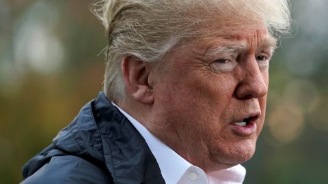 U.S. President Donald Trump talks to the media on the South Lawn of the White House in Washington, U.S., before his departure to California, November 17, 2018. REUTERS/Yuri Gripas