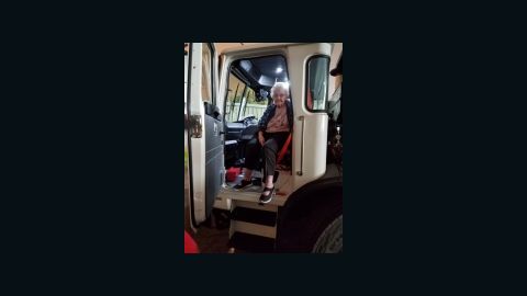 Margaret Newsum, 93, got a ride from a garbage collector, Dane Ray Cummings, to escape the Camp Fire.
