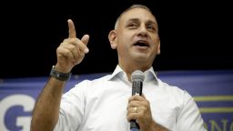 Gil Cisneros, a Democratic candidate who is running for a U.S. House seat in California's 39th District, speaks during a campaign stop on Monday, Nov. 5, 2018, in Buena Park, Calif. (AP Photo/Chris Carlson)