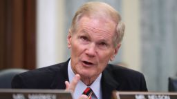 WASHINGTON, DC - OCTOBER 10: Senate Commerce, Science and Transportation Committee ranking member Sen. Bill Nelson (D-FL) makes opening remarks during a hearing about consumer data privacy with committee member Sen. Ed Markey (D-MA) in the Russell Senate Office Building October 10, 2018 in Washington, DC. Witnesses answered committee members' questions about the European Union's General Data Protection Regulation and the California Consumer Privacy Act. (Photo by Chip Somodevilla/Getty Images)