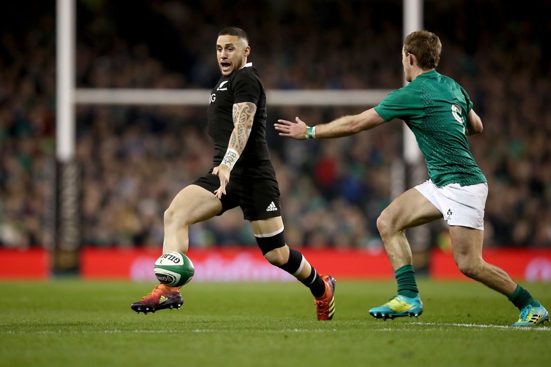 All Blacks' TJ Perenara in action.