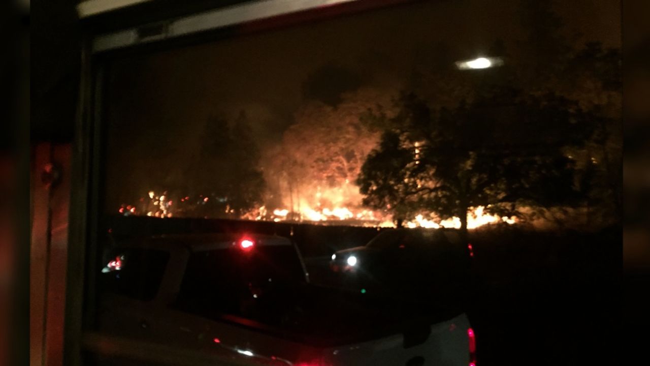 The view from the bus as the teachers and students evacuated. 