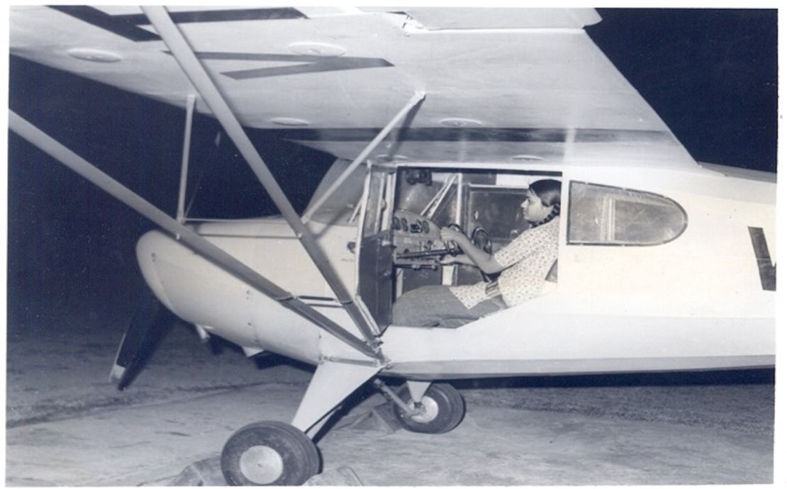 The university introduced its Gliding & Flying Club in the 1960s. Pictured here, former student Chanda Agarwala (formerly Chanda More) sits in the pilot seat during a training session more than four decades ago.