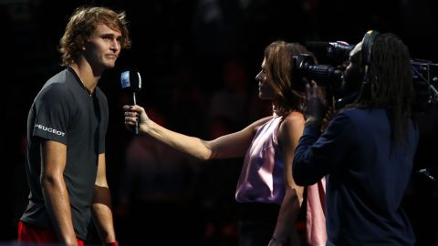 Alexander Zverev was booed by some in the crowd Saturday during his on-court interview. 