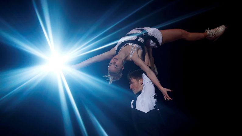 Evgenia Tarasova and Vladimir Morozov perform during the exhibition program at the Rostelecom Cup figure skating competition in Moscow, Russia on November 18.