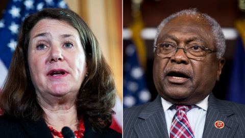 Democratic Reps. Diana DeGette of Colorado is pictured at left. Assistant Democratic Leader Jim Clyburn, a South Carolina, Democratic congressman, is pictured at right.