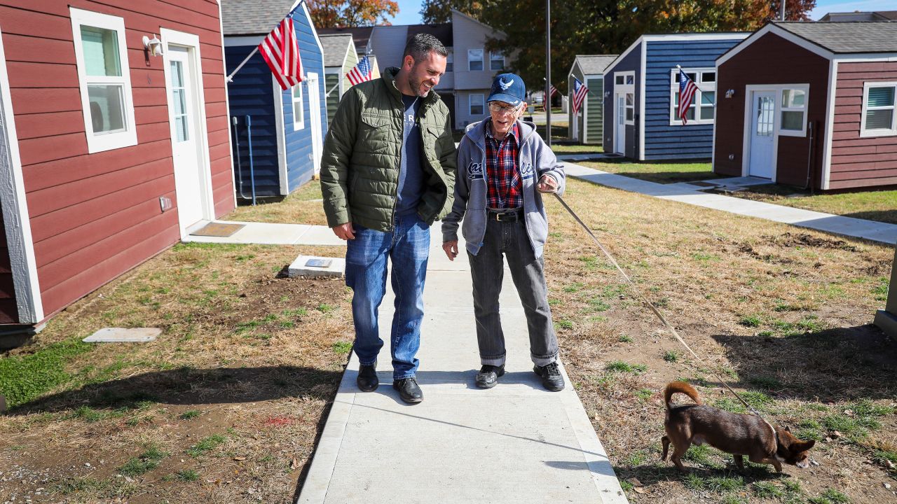 In 2015, Stout and a few friends quit their jobs and started the Veterans Community Project, which built a village of tiny homes for homeless vets. The group also connects vets to life-changing services. The first 13 tiny homes opened in January, and 13 more will be finished this November. "It provides everything these guys need to live with dignity, safely, and then fix what got them there in the first place," he says.