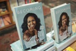 "Becoming," a book by former first lady Michelle Obama, is displayed at the 57th Street Books bookstore on November 13, 2018 in Chicago, Illinois.