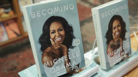 "Becoming," a book by former first lady Michelle Obama, is displayed at the 57th Street Books bookstore on November 13, 2018 in Chicago, Illinois.