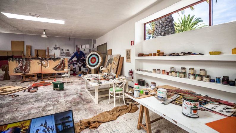 <strong>Manrique's studio:</strong> One of the best things to see at the Casa Manrique is the artist's garden studio, a bright space full of paint pots and splatters that gives a glimpse into his highly creative mind. 