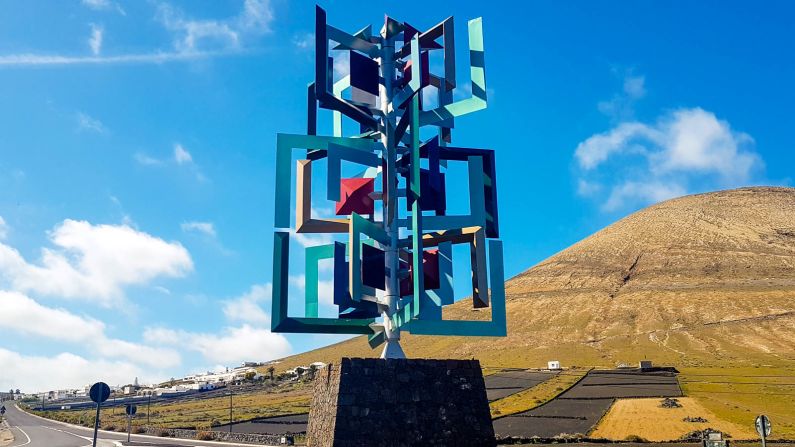 <strong>Wind Toys:</strong> Another of Manrique's contributions to Lanzarote's road network are these mobile "wind toys." The giant metalwork sculptures are placed at junctions around the island, springing to life during blustery conditions. 