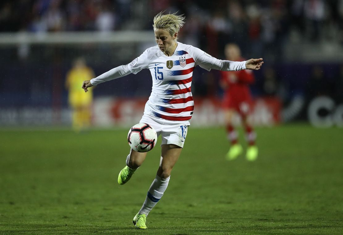 Rapinoe in action for the US. 