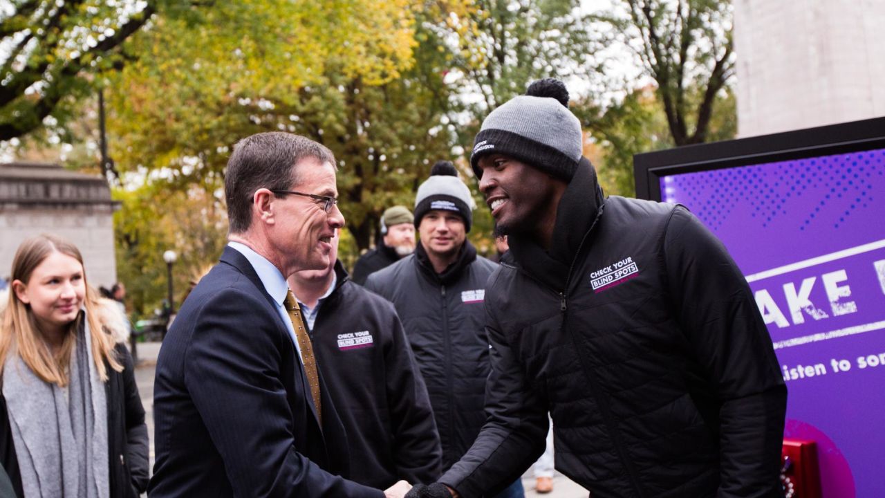 PwC Chairman Tim Ryan greets employees at the CEO Action for Diversity and Inclusion council on November 15. 