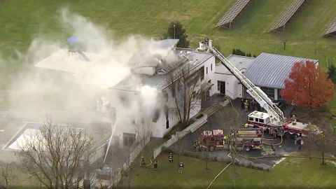 More than 20 fire departments responded to the burning mansion in Colts Neck, New Jersey.