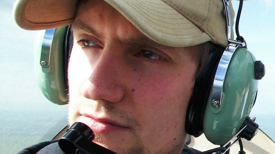 Lewis Whyld in 2003, the year he photographed the Concorde. This photograph was taken on his first-ever attempt at aerial photography. He was in a plane with his friend, who was training to fly at the time.