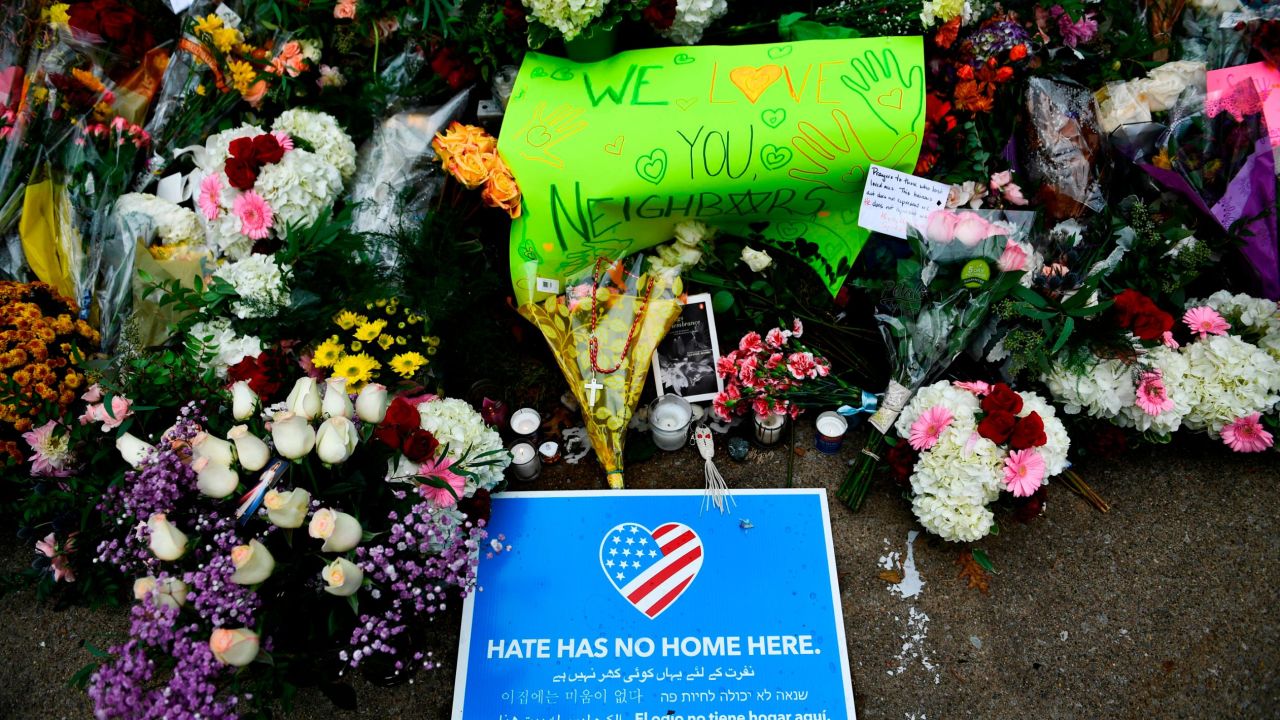 Neighbors rallied to say "hate has no home here" after the tragedy in Pittsburgh.