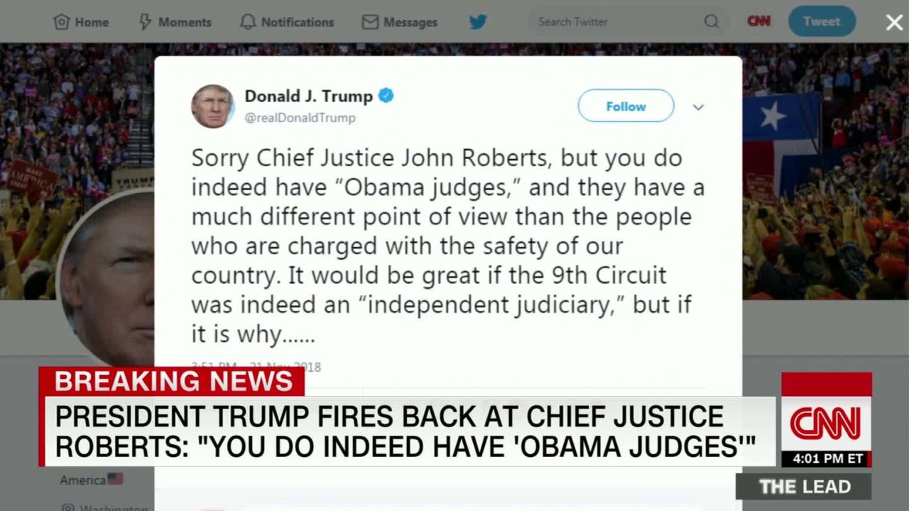 Lead Kaitlan Collins Joan Biskupic Trump tweet to Judge Roberts live Jim Sciutto_00005212.jpg