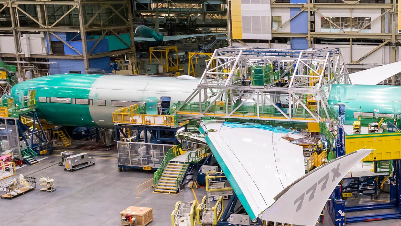 <strong>Boeing 777-X9: </strong> Boeing's hotly anticipated 777X hit a production milestone late last year when its major fuselage sections -- the airplane's nose, mid and aft sections -- were brought together.