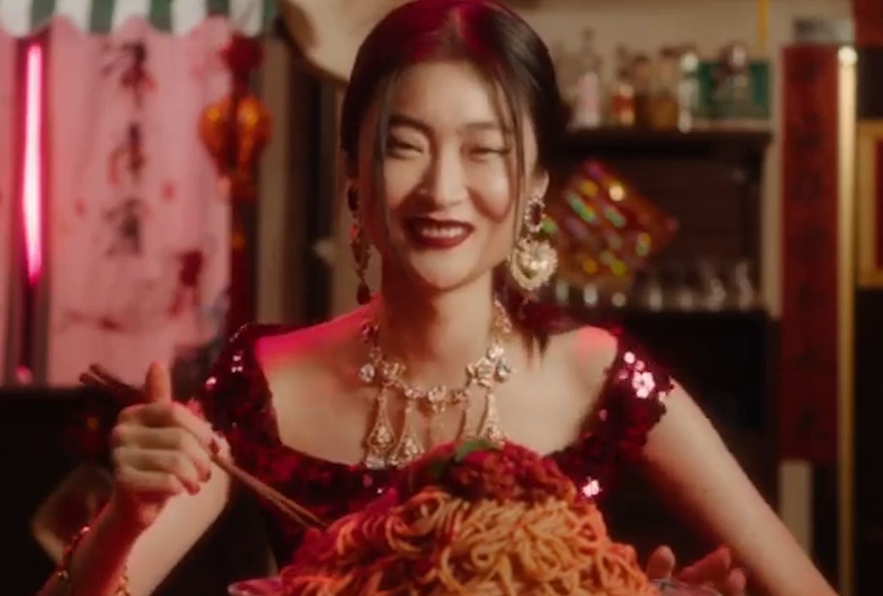 A still from Dolce & Gabbana's 2018 advertisements, starring model Zuo Ye.