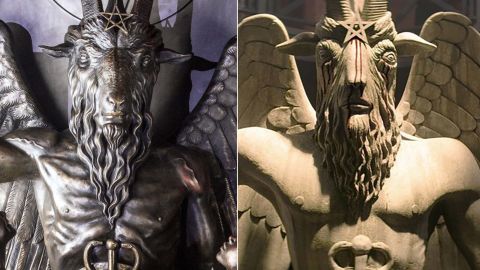 The group said its statue (left) was copied illegally by a Netflix TV show (right).