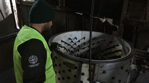 A contraption at the now closed dog slaughterhouse.