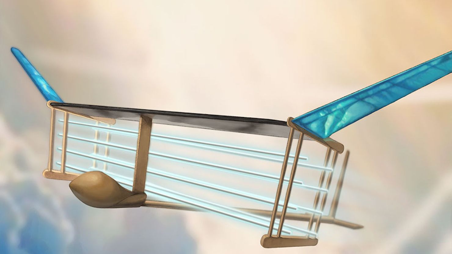 Illustration of a new MIT plane that is propelled via ionic wind.