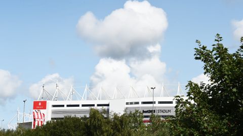 General view of the Bet365 Stadium before the Sky Bet Championship match between Stoke City and Hull City in August 2018.