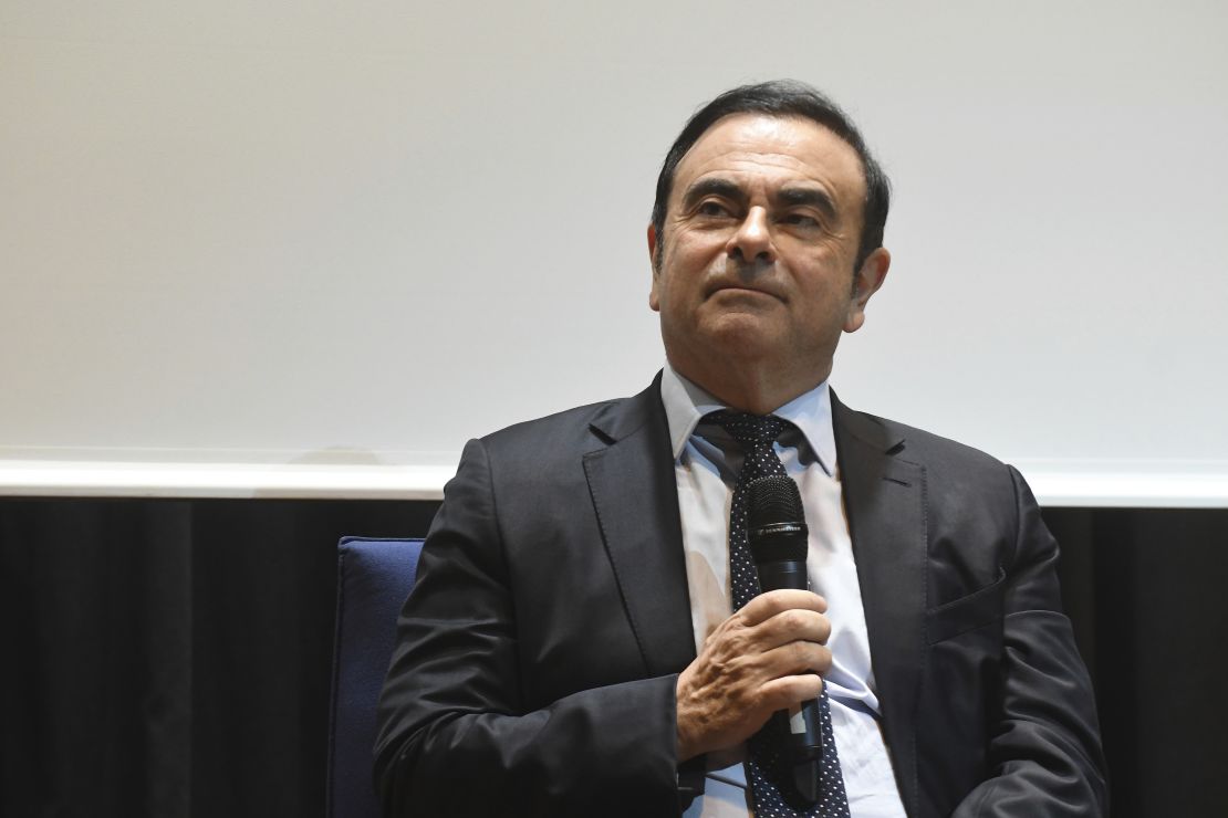 Carlos Ghosn, head of the Renault-Nissan Alliance,  attends a conference in Beirut in 2016.