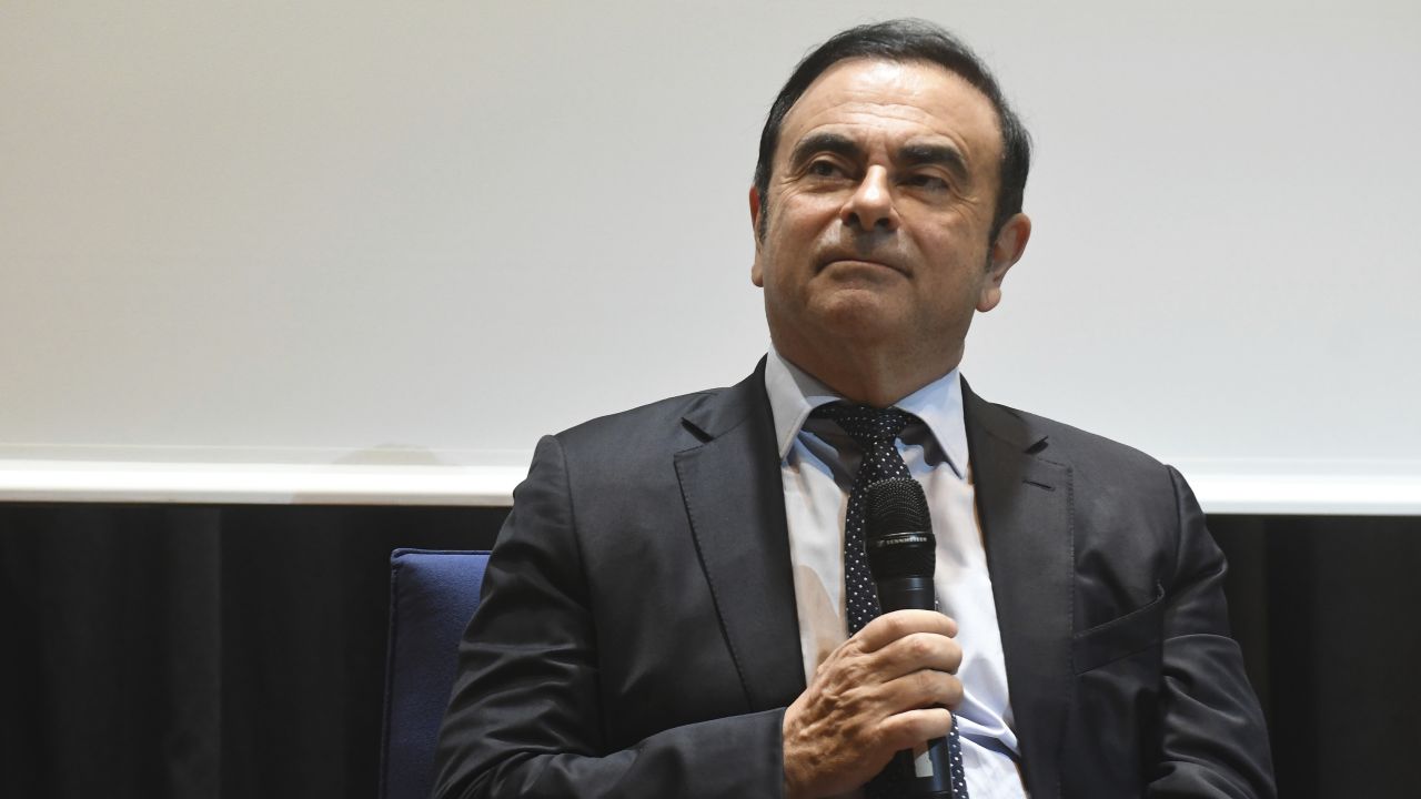 Carlos Ghosn, head of the Renault-Nissan Alliance, attends a conference in Beirut in 2016.