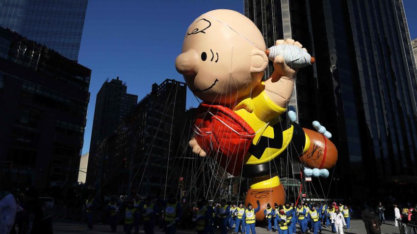 A float hovers above the crowd during the Macy's Thanksgiving Day Parade in Manhattan,New York, U.S., November 22, 2018. REUTERS/Brendan McDermid