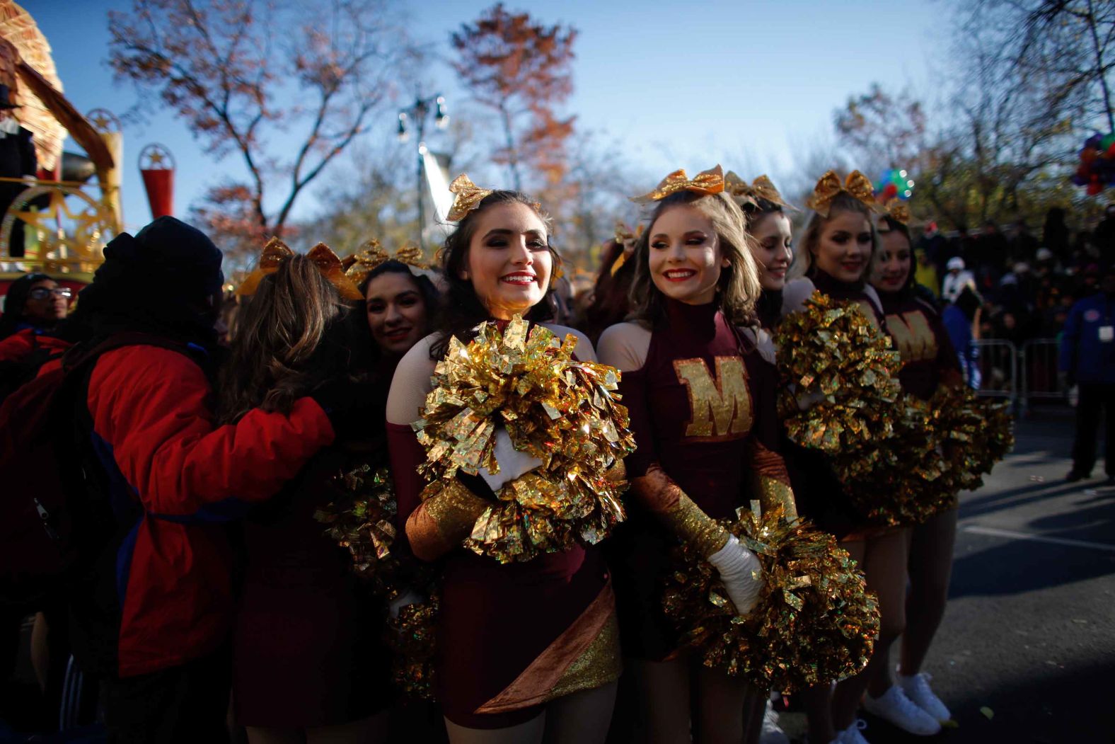 Parade participants get ready before the event kicks off.