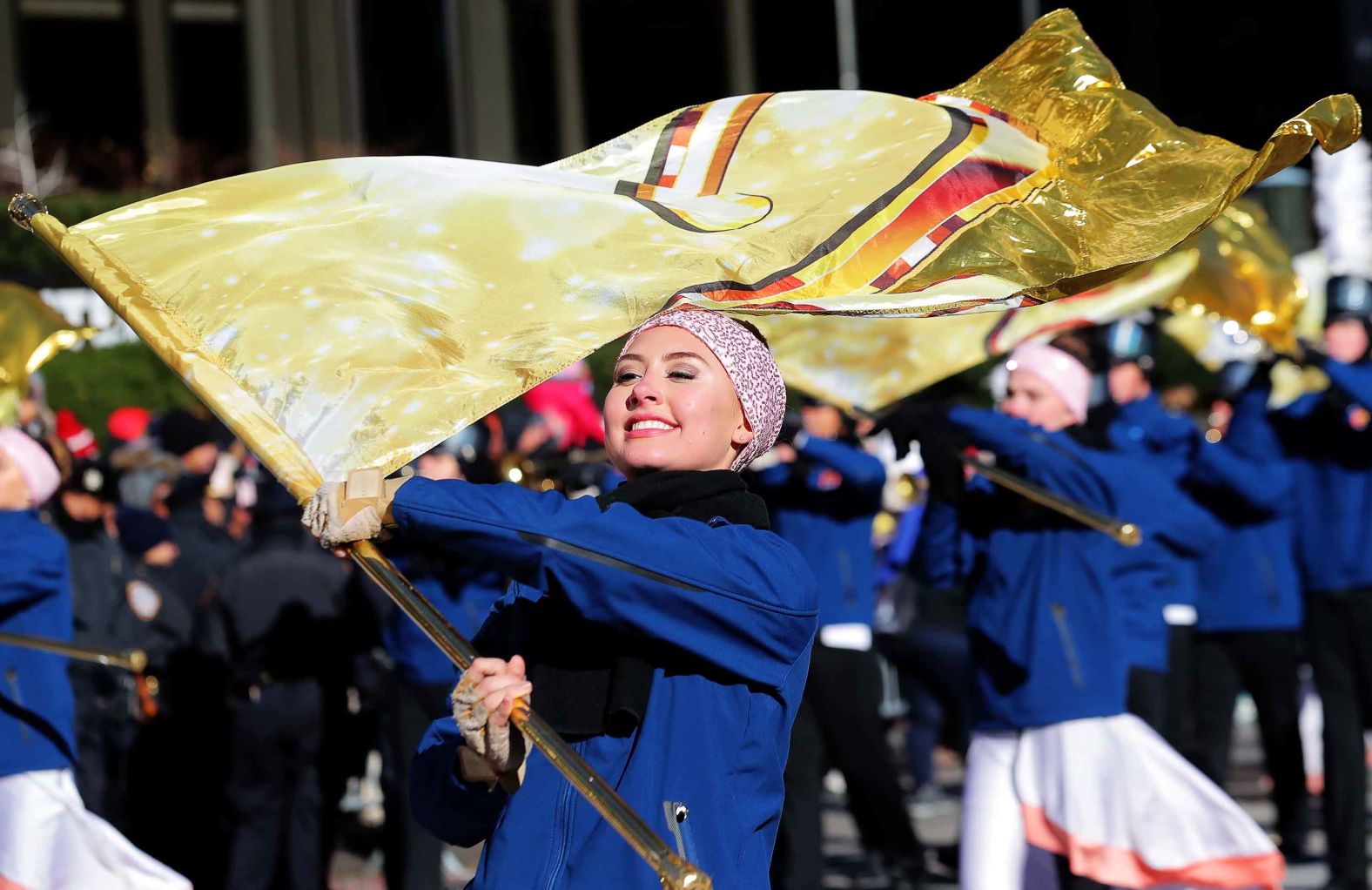 People perform during the parade.