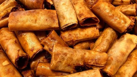 Lumpia are ready to eat at Denise Fulgencio's Thanksgiving.