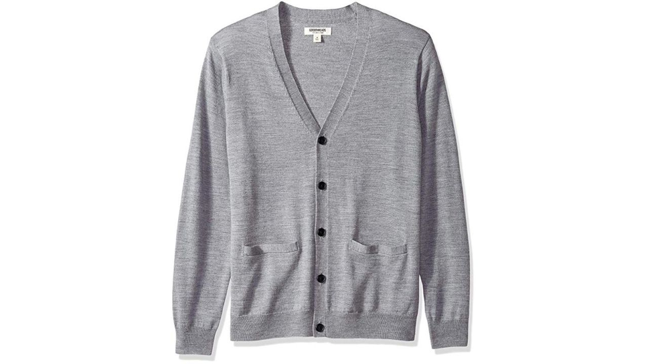 <strong>Goodthreads Men's Merino Wool Cardigan Sweater ($28, originally $40; </strong><a href="https://amzn.to/2DFzGGN" target="_blank" target="_blank"><strong>amazon.com</strong></a><strong>)</strong>