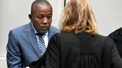 Yekatom appears before the ICC in The Hague, Netherlands, on Friday.