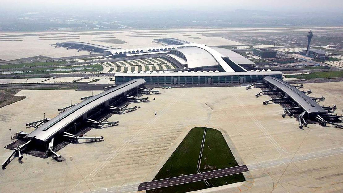 An aerial view of Baiyun International Airport in the Chinese city of Guangzhou. 