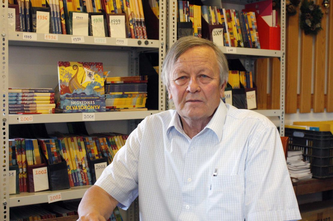 Former teacher András Romankovics first started publishing school textbooks in the 1970s.