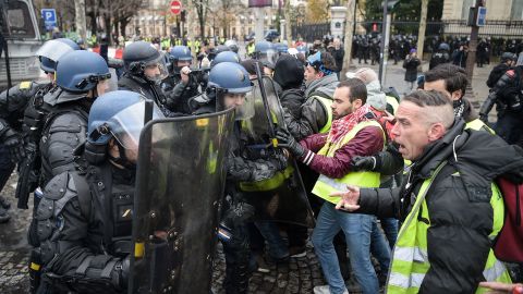 The protests have morphed into a wider demonstration against Emmanuel Macron's government.