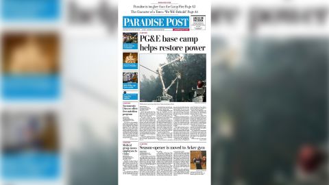 The Paradise Post's front page for Saturday keeps readers informed about the latest fire developments.